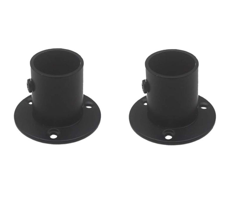 NELXULAS Classic Black Stainless Steel Closet Rod Flange Holder for Pipe (1-1/4") - Image 1